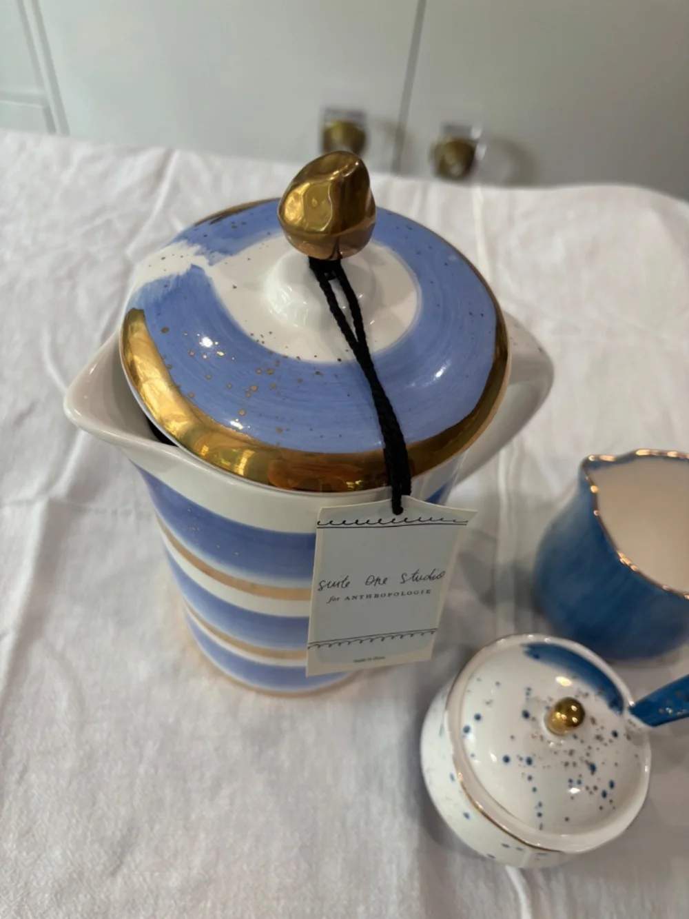 Rare Anthropologie Mimira Coffee Set – French Press, Sugar Bowl & Creamer (2017)